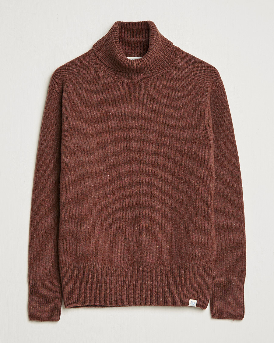 Herre | Gensere | Merz b. Schwanen | Cashmere/Merino Rollneck Chestnut