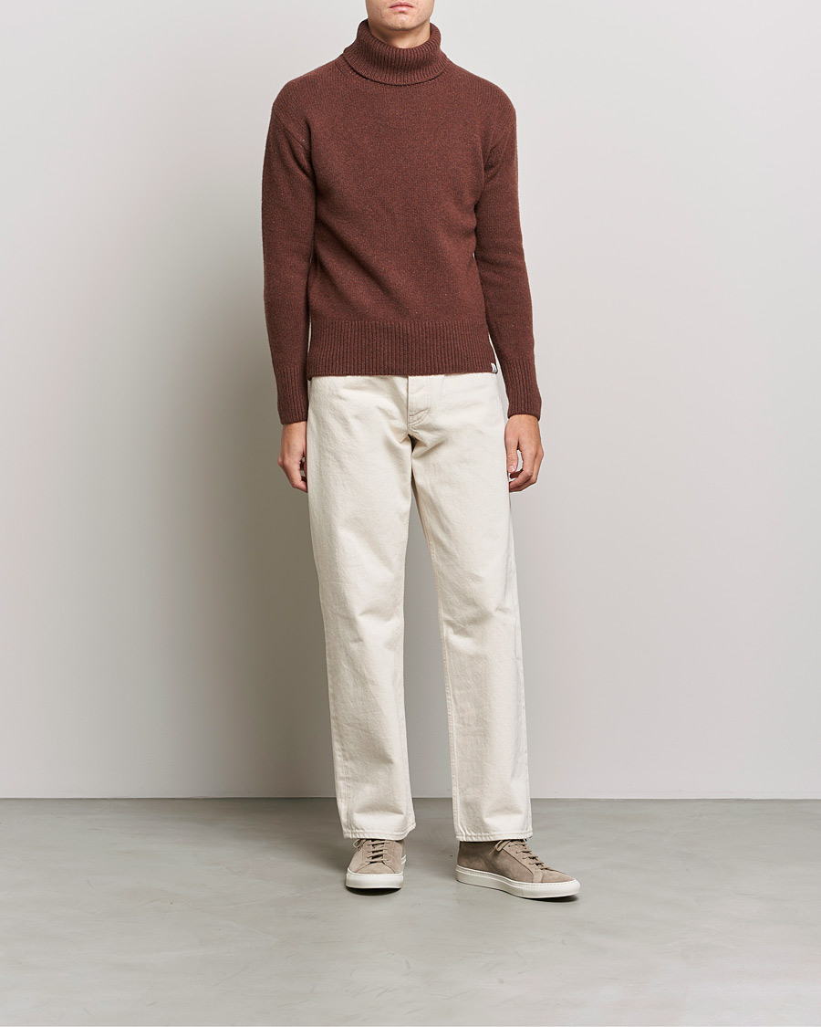 Herre | Gensere | Merz b. Schwanen | Cashmere/Merino Rollneck Chestnut