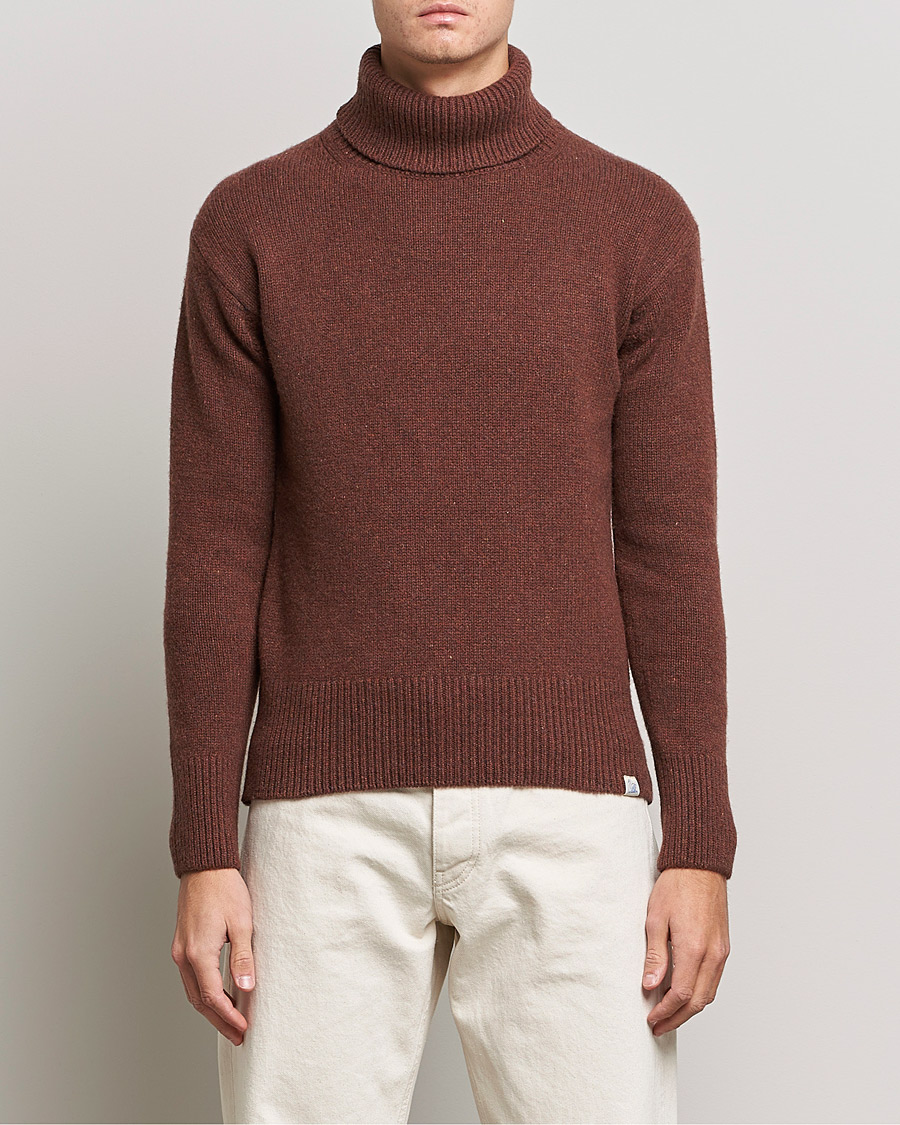 Herre | Gensere | Merz b. Schwanen | Cashmere/Merino Rollneck Chestnut