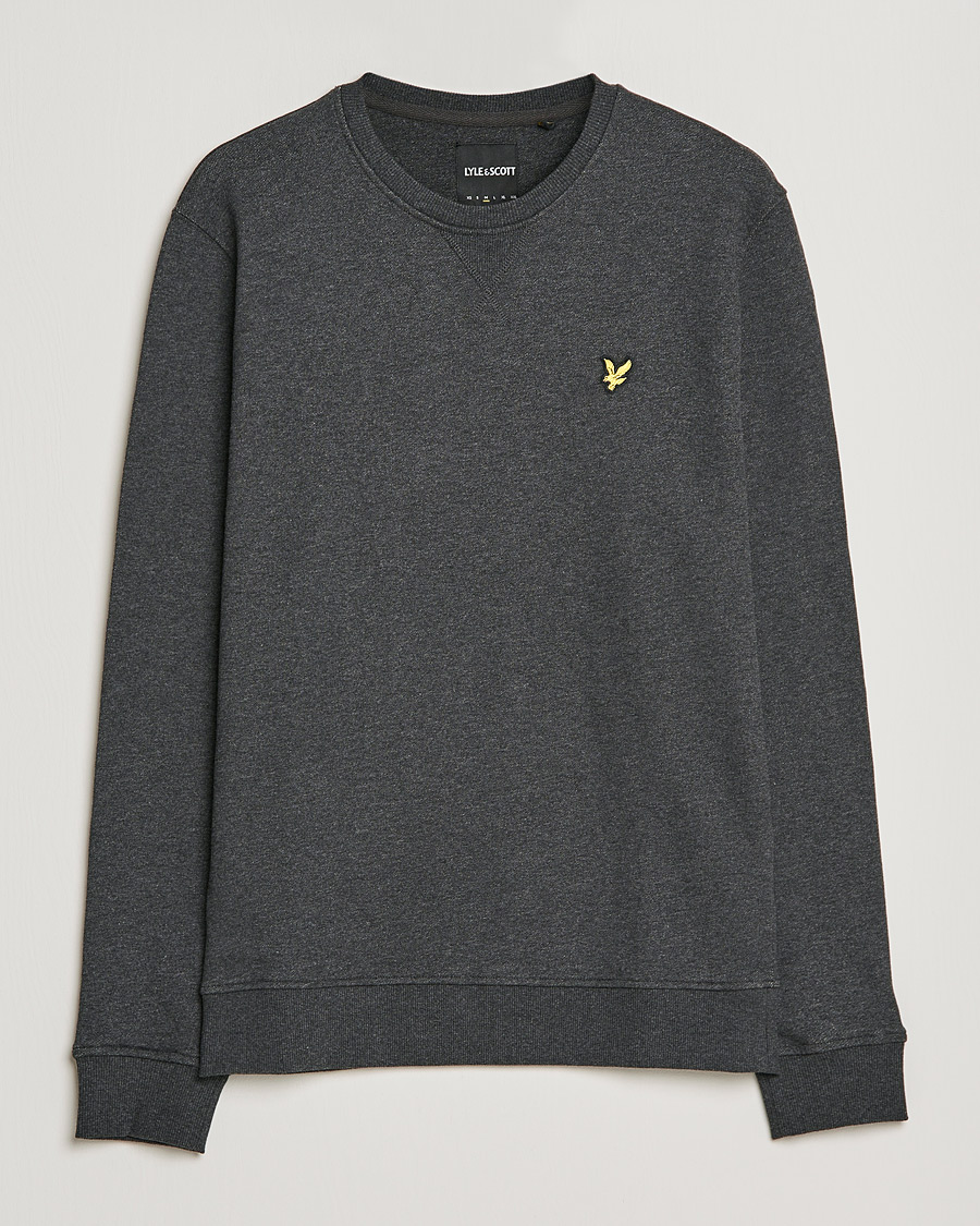 Herre | Gensere | Lyle & Scott | Organic Cotton Crew Neck Charcoal Marl