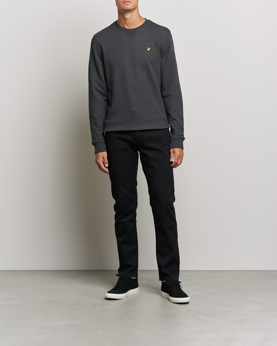 Herre | Gensere | Lyle & Scott | Organic Cotton Crew Neck Charcoal Marl