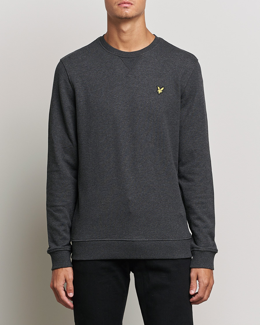 Herre | Gensere | Lyle & Scott | Organic Cotton Crew Neck Charcoal Marl