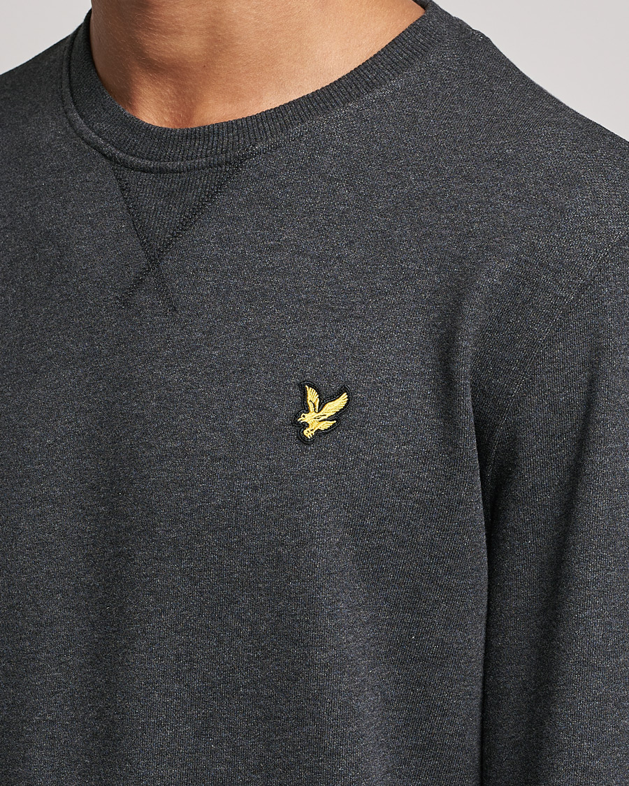 Herre | Gensere | Lyle & Scott | Organic Cotton Crew Neck Charcoal Marl