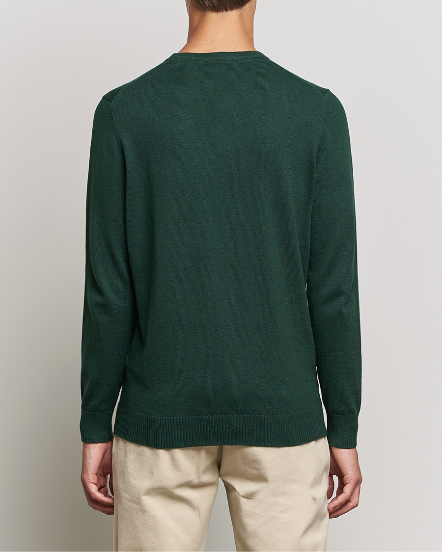 Herre | Gensere | Lyle & Scott | Crew Neck Cotton/Merino Jumper Dark Green