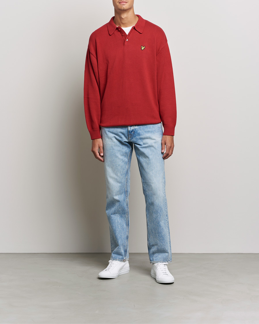 Herre | Gensere | Lyle & Scott | Blousson Knitted Polo Tunnel Red