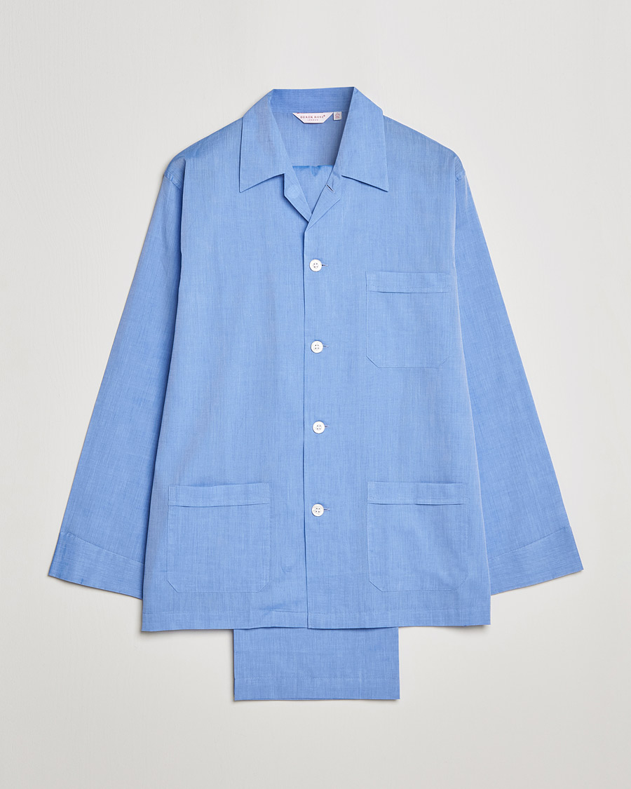 Herre | Derek Rose Cotton Pyjama Set Blue | Derek Rose | Cotton Pyjama Set Blue