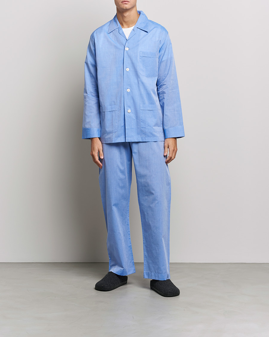 Herre | Derek Rose Cotton Pyjama Set Blue | Derek Rose | Cotton Pyjama Set Blue