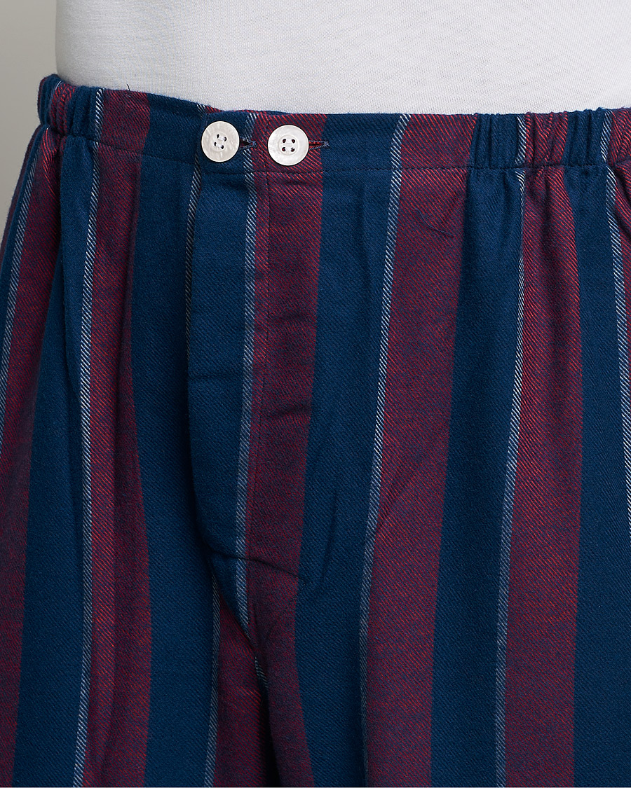 Herre | Pyjamaser og badekåper | Derek Rose | Brushed Cotton Flanell Striped Pyjama Set Navy