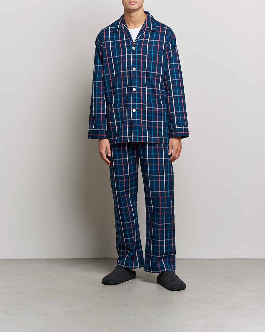Herre | Pyjamaser og badekåper | Derek Rose | Checked Cotton Pyjama Set Multi