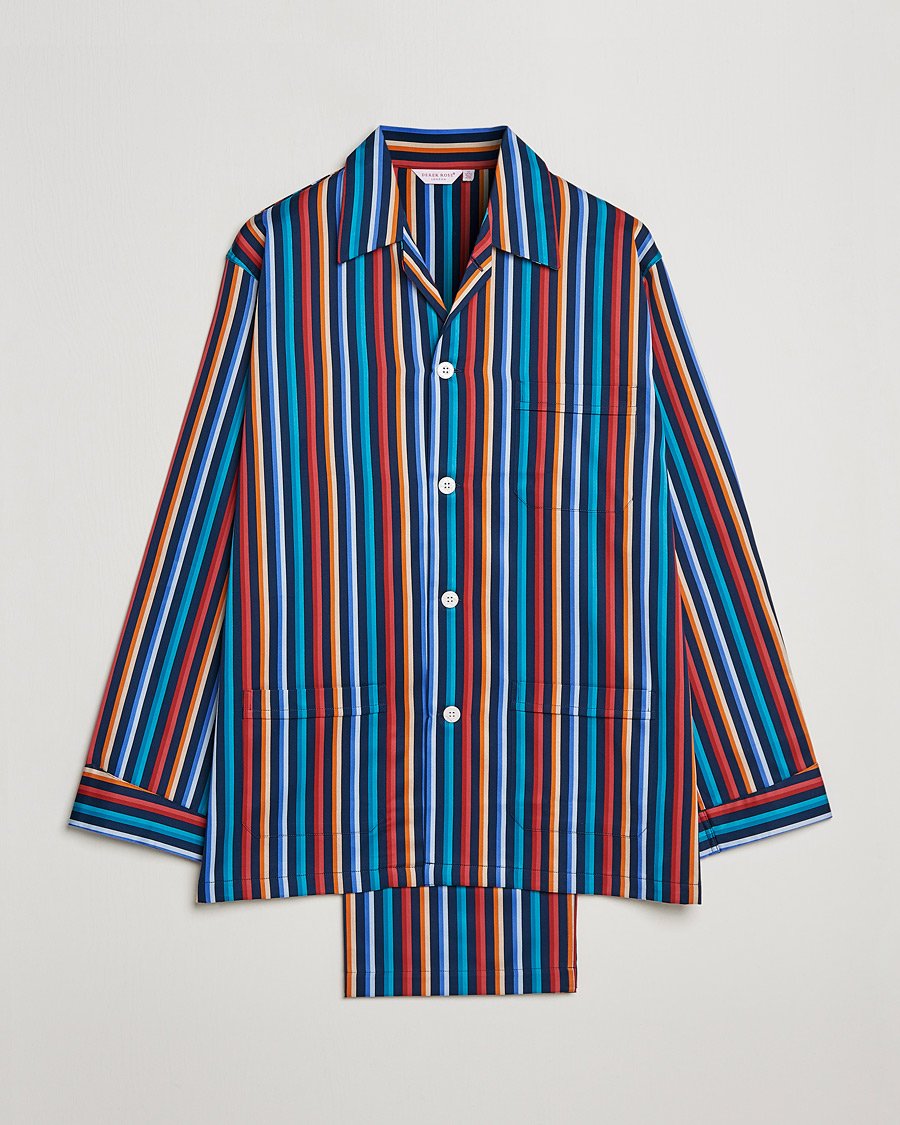 Herre |  | Derek Rose | Striped Cotton Pyjama Set Multi