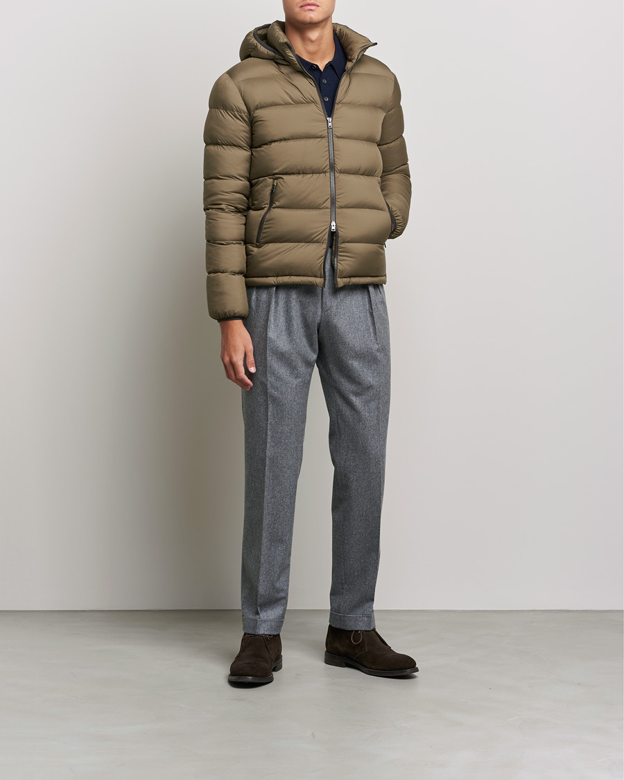 Herre | Jakker | Herno | Matt Nylon Down Jacket Military Green
