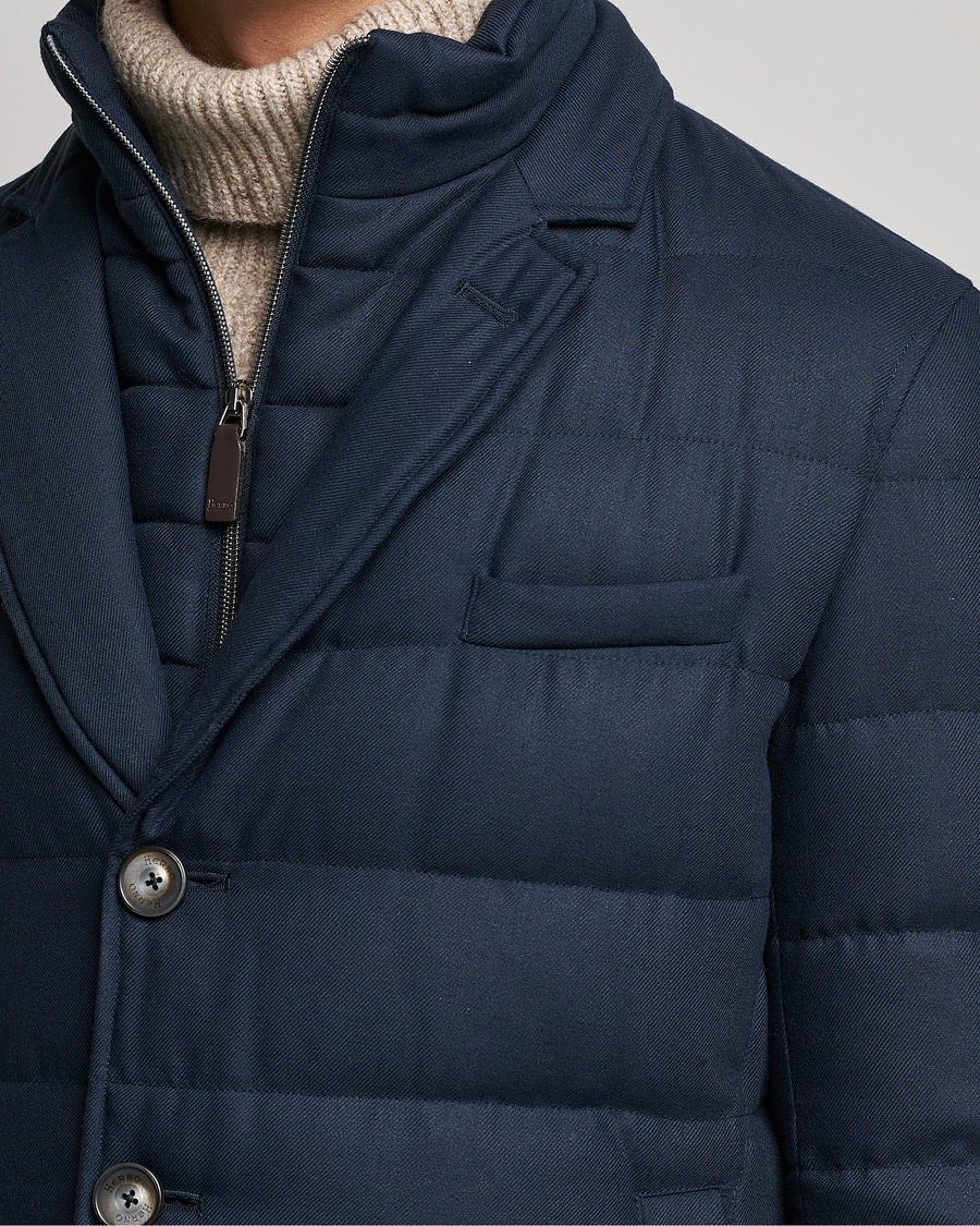 Herre | Jakker | Herno | Flannel Down Coat Navy