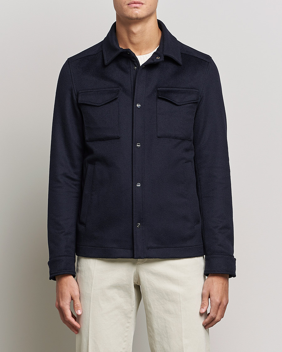 Herre | Jakker | Herno | Cashmere Overshirt Navy