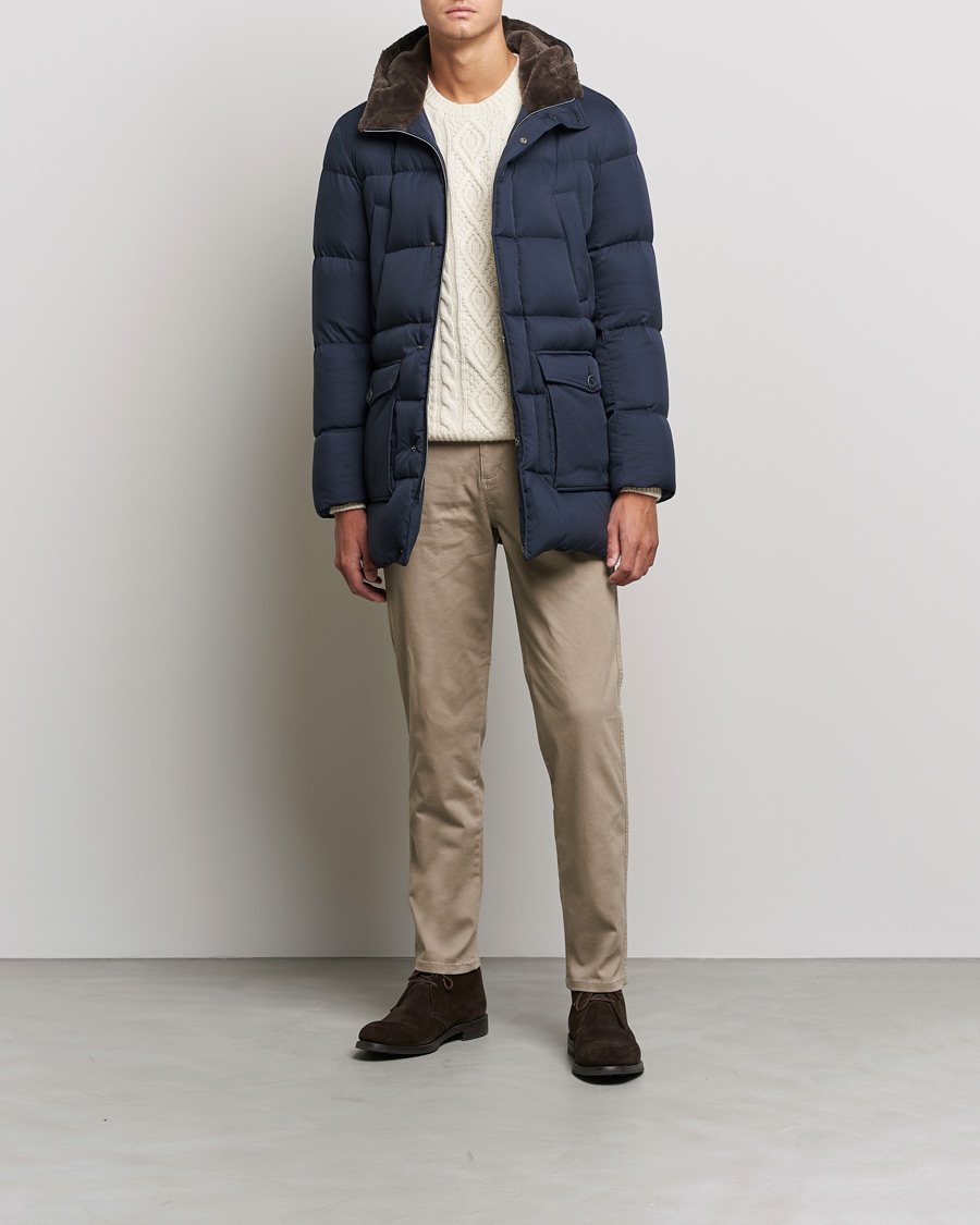 Herre | Jakker | Herno | Faux Fur Down Parka Navy