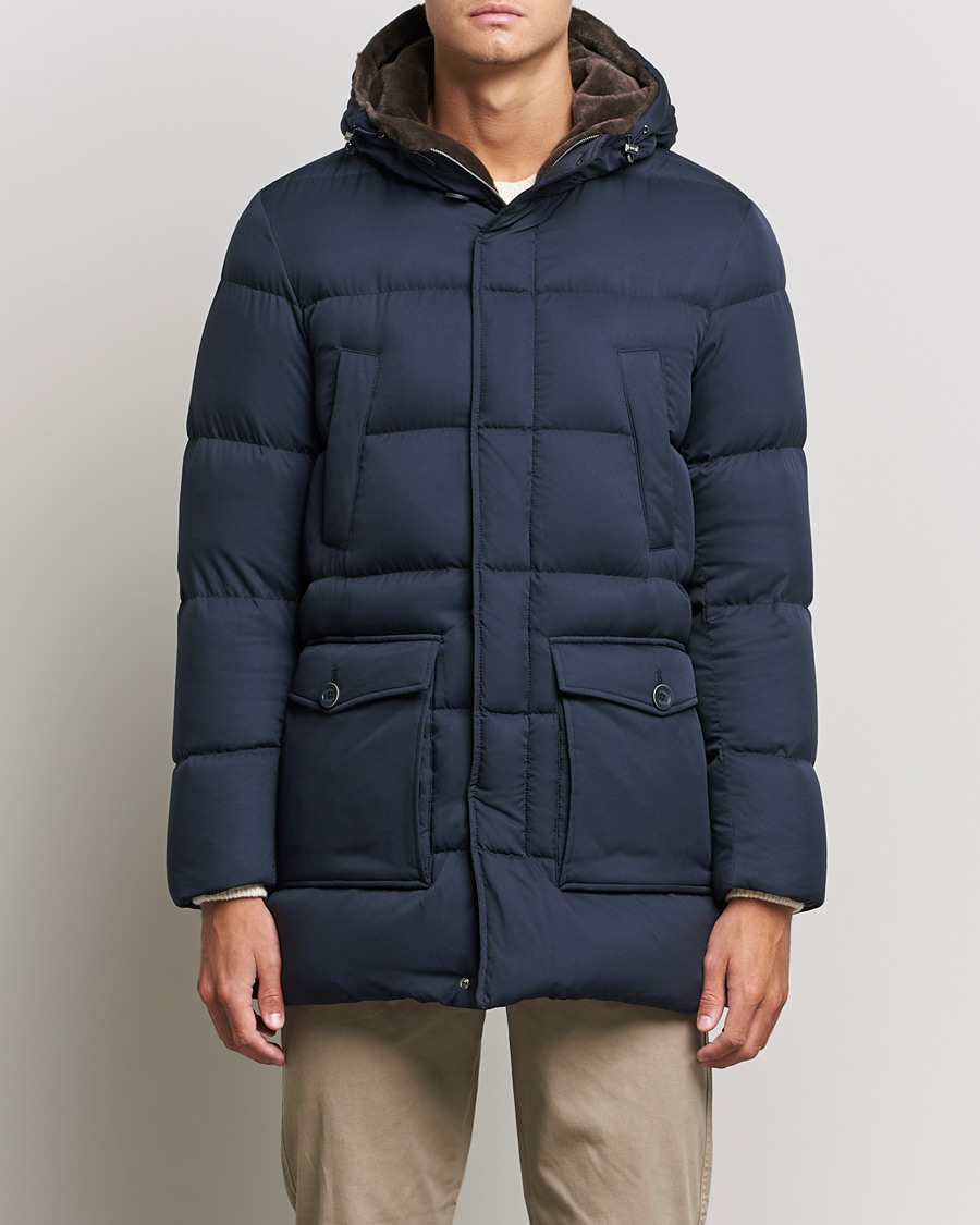Herre | Jakker | Herno | Faux Fur Down Parka Navy