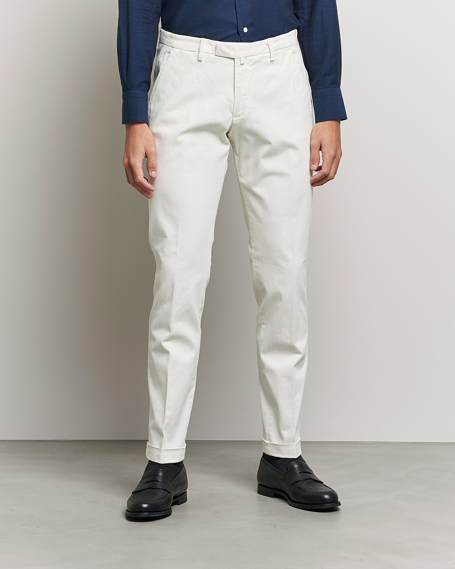 Herre | Bukser | Briglia 1949 | Slim Fit Cotton Stretch Chino Off White