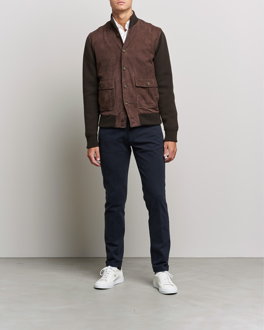 Herre | Bukser | Briglia 1949 | Slim Fit Cotton Stretch Chino Navy