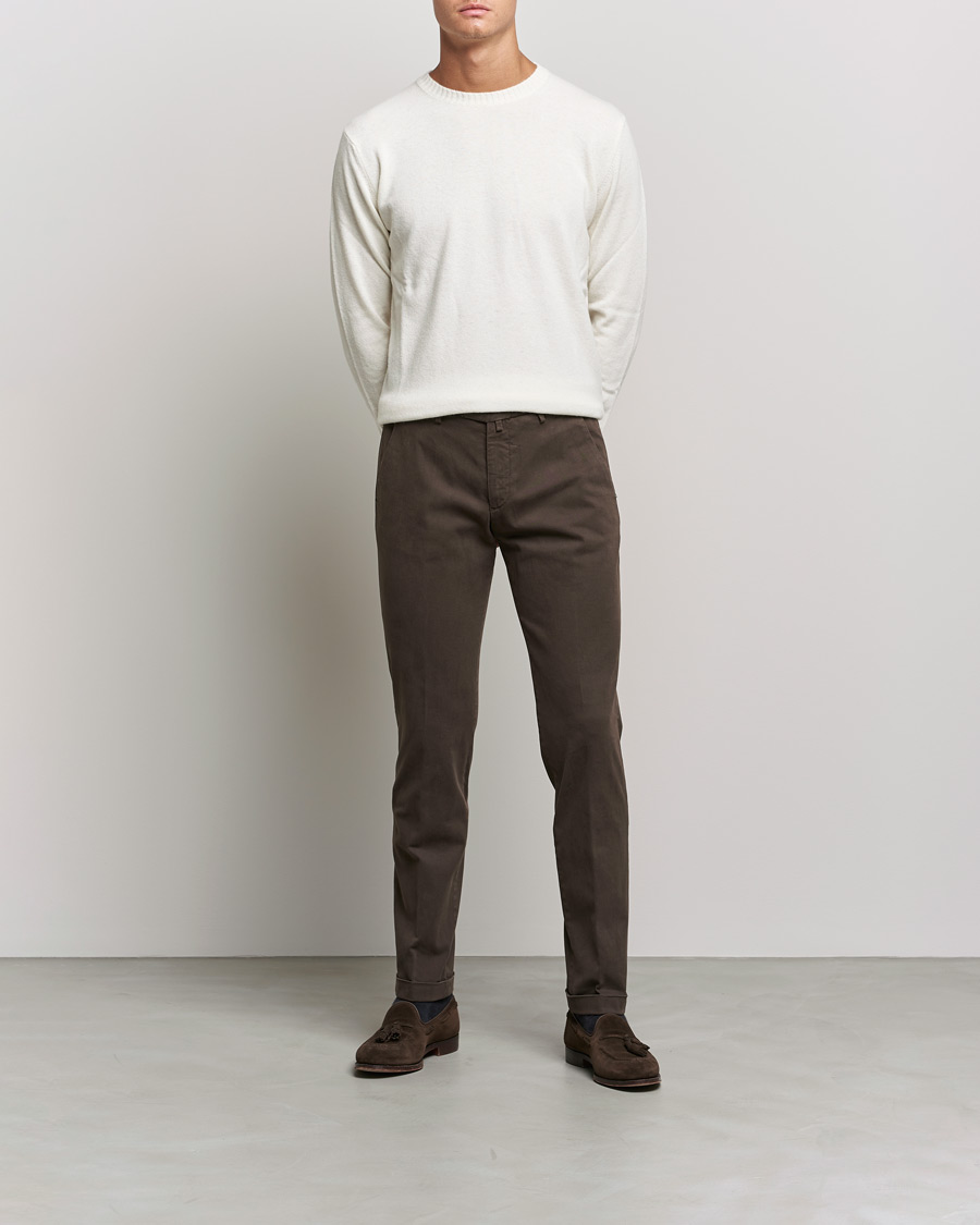 Herre | Bukser | Briglia 1949 | Slim Fit Cotton Stretch Chino Coffe Brown