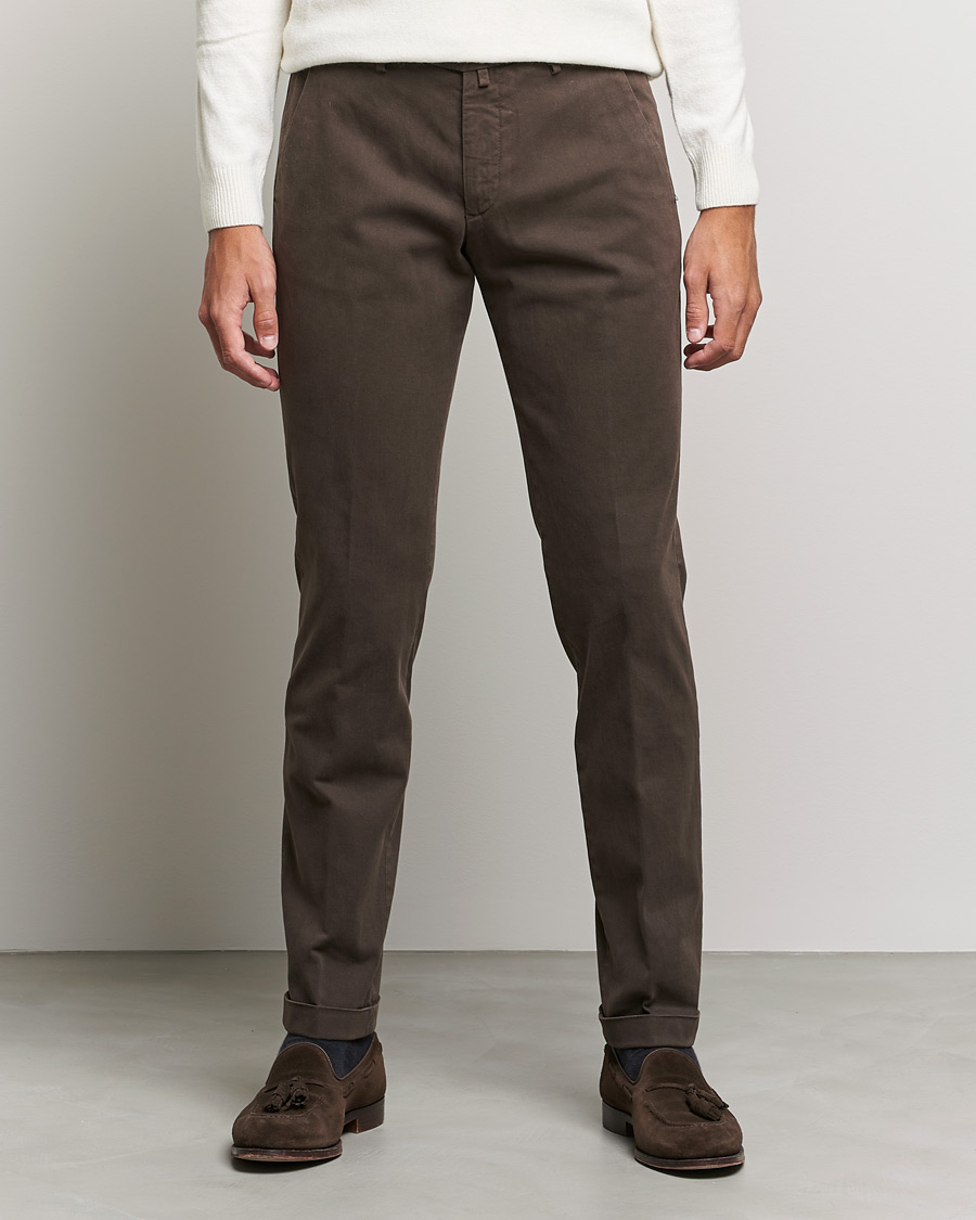 Herre | Bukser | Briglia 1949 | Slim Fit Cotton Stretch Chino Coffe Brown