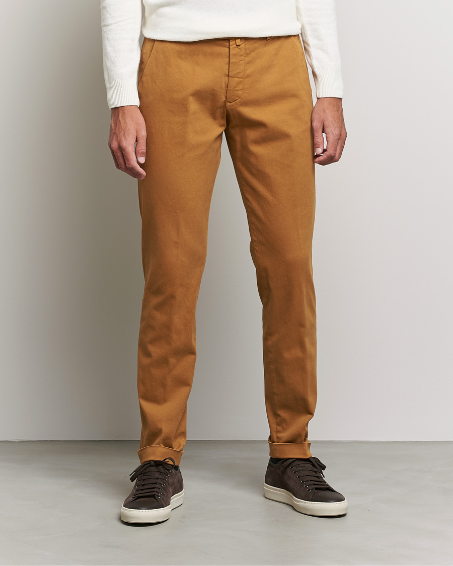 Herre | Bukser | Briglia 1949 | Slim Fit Cotton Stretch Chino Golden Brown