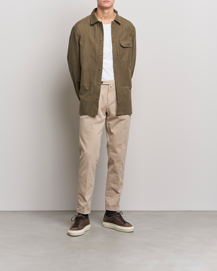 Herre | | Briglia 1949 | Easy Fit Pleated Cotton Stretch Chino Beige