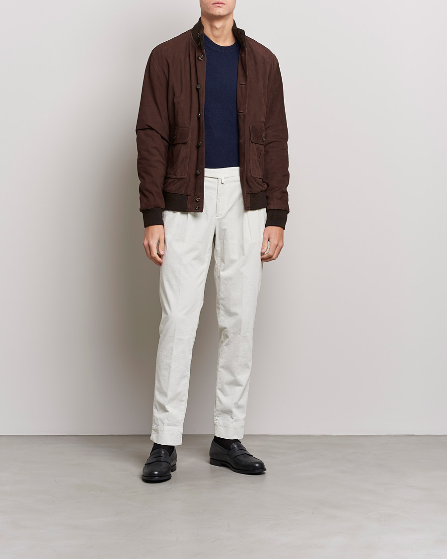 Herre | Chinos | Briglia 1949 | Easy Fit Corduroy Trousers Off White