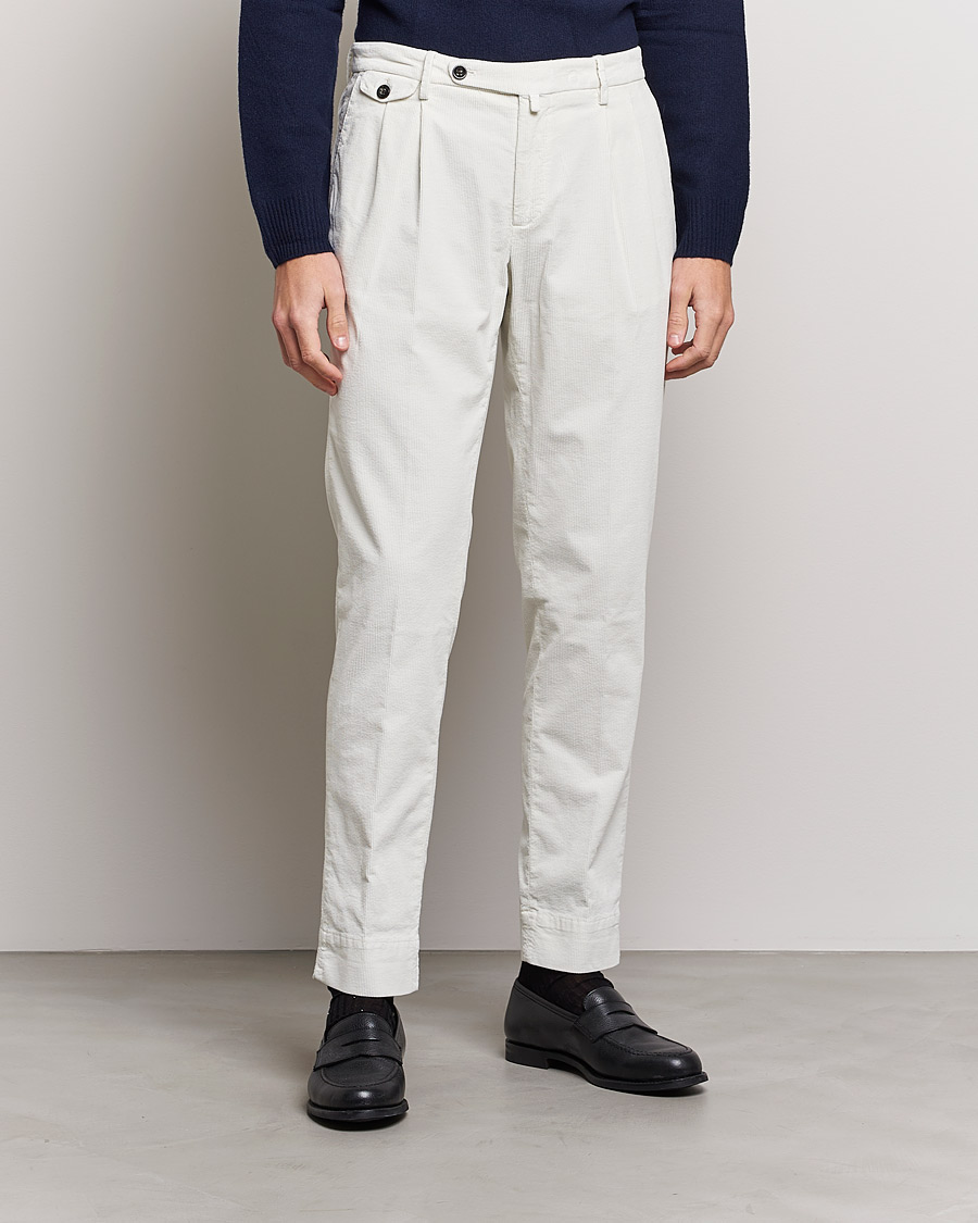 Herre | Chinos | Briglia 1949 | Easy Fit Corduroy Trousers Off White