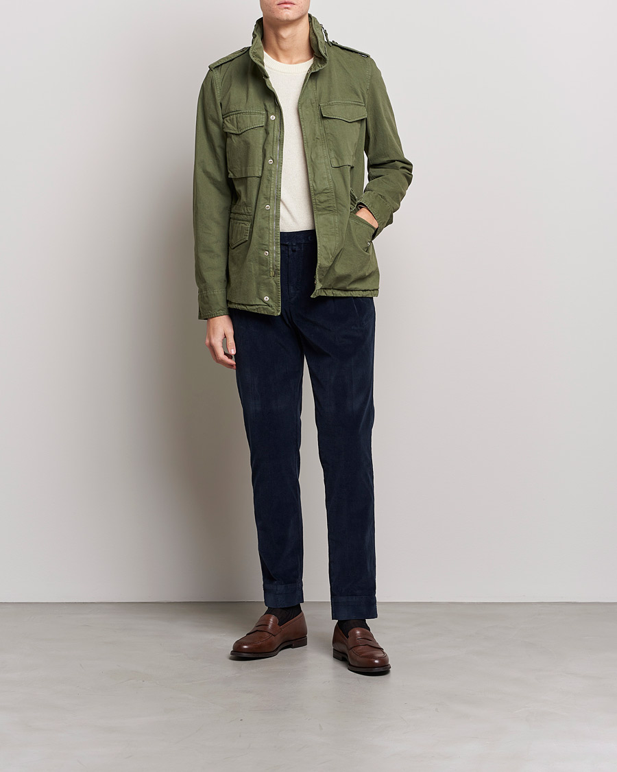 Herre | Chinos | Briglia 1949 | Easy Fit Corduroy Trousers Navy