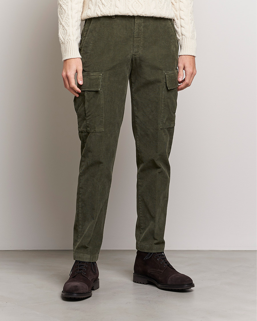 Herre | Briglia 1949 | Briglia 1949 | Easy Fit Cargo Corduroy Trousers Military Green