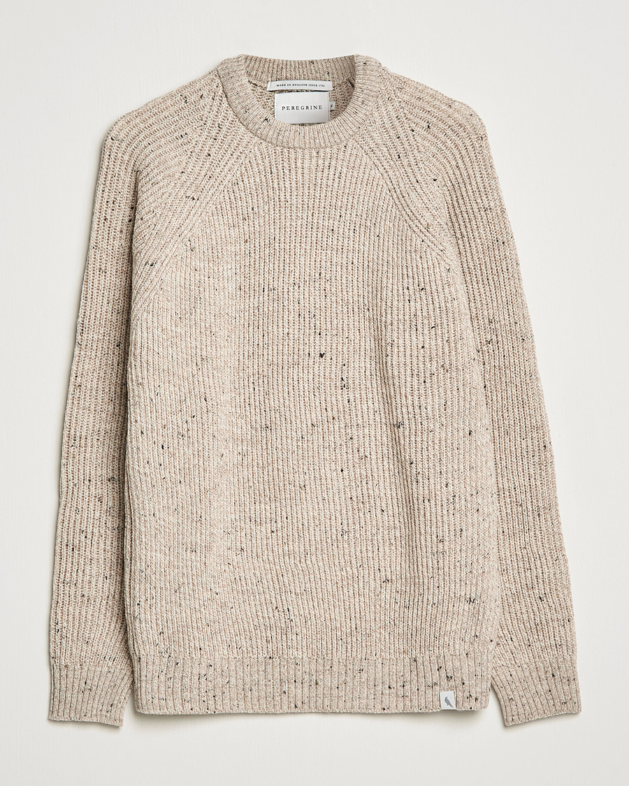 Herre | Gensere | Peregrine | Ford Knitted Wool Jumper Oatmeal