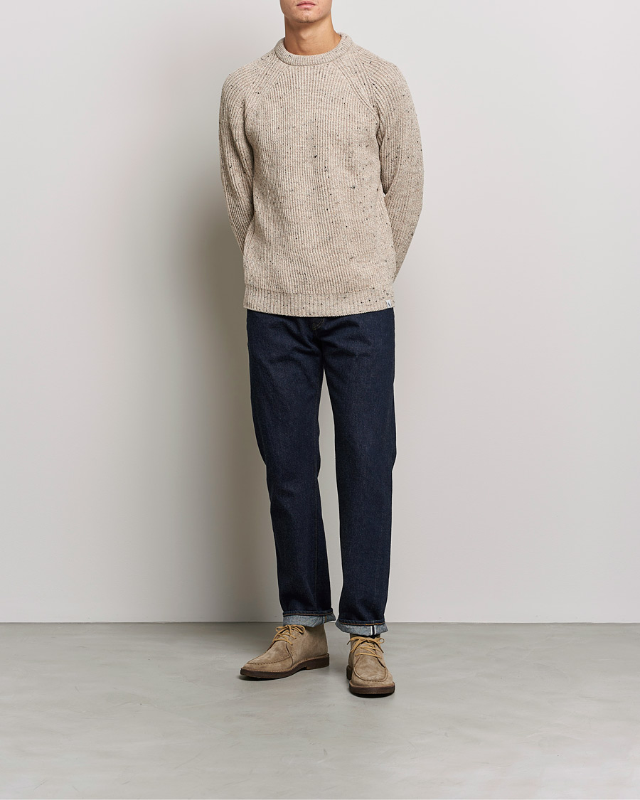 Herre | Gensere | Peregrine | Ford Knitted Wool Jumper Oatmeal