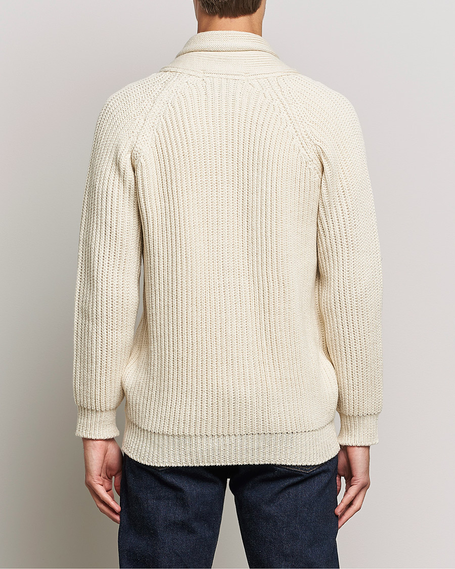 Herre | Gensere | Peregrine | Wilkinson Ribbed Wool Cardigan Cream