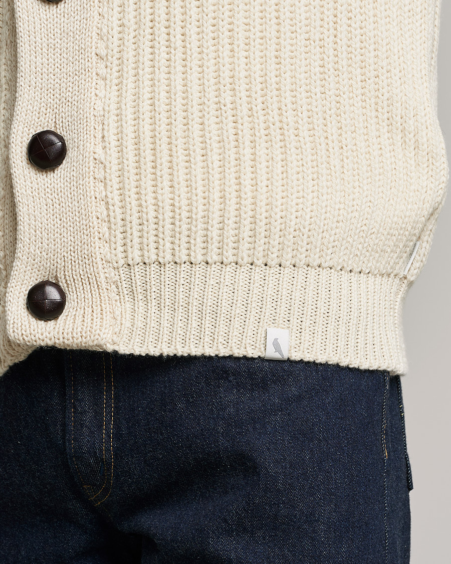 Herre | Gensere | Peregrine | Wilkinson Ribbed Wool Cardigan Cream