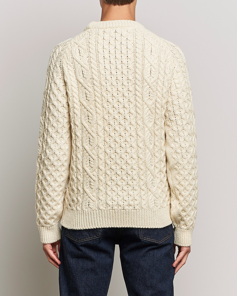 Herre | Gensere | Peregrine | Hudson Wool Aran Knitted Jumper Cream