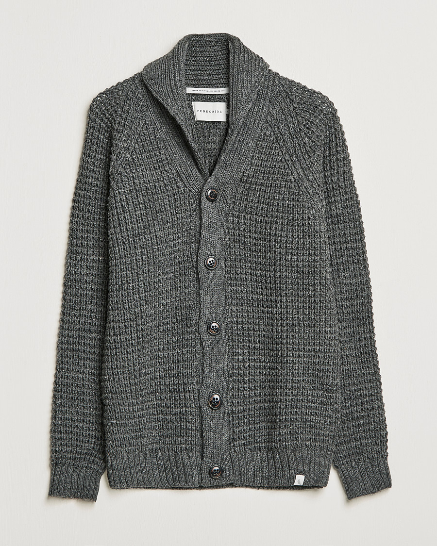 Herre | Gensere | Peregrine | Waffle Wool Shawl Cardigan Nimbus