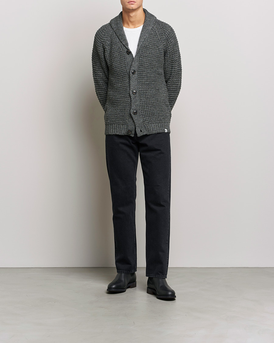 Herre | Gensere | Peregrine | Waffle Wool Shawl Cardigan Nimbus