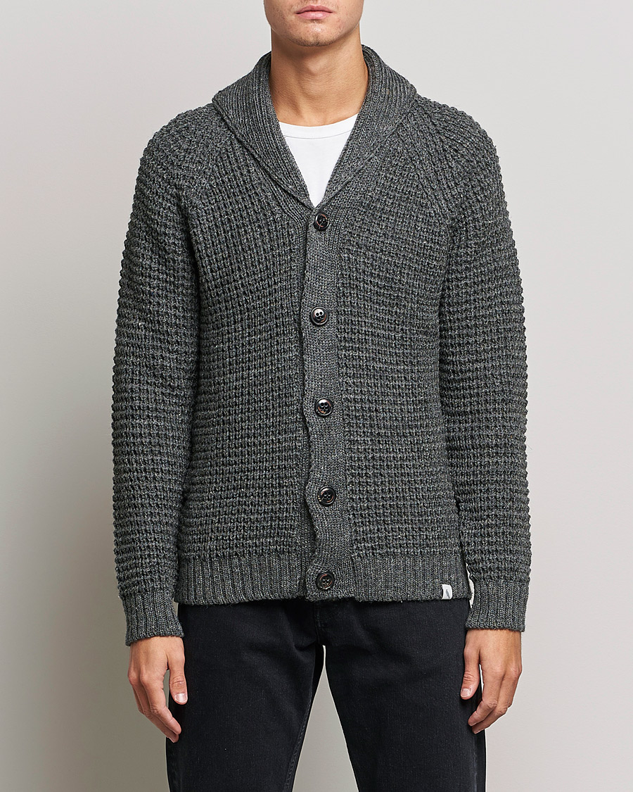 Herre | Gensere | Peregrine | Waffle Wool Shawl Cardigan Nimbus
