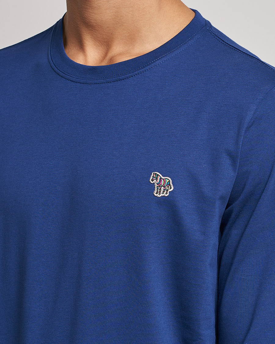 Herre | T-Shirts | PS Paul Smith | Zebra Organic Cotton Long Sleeve T-Shirt Navy