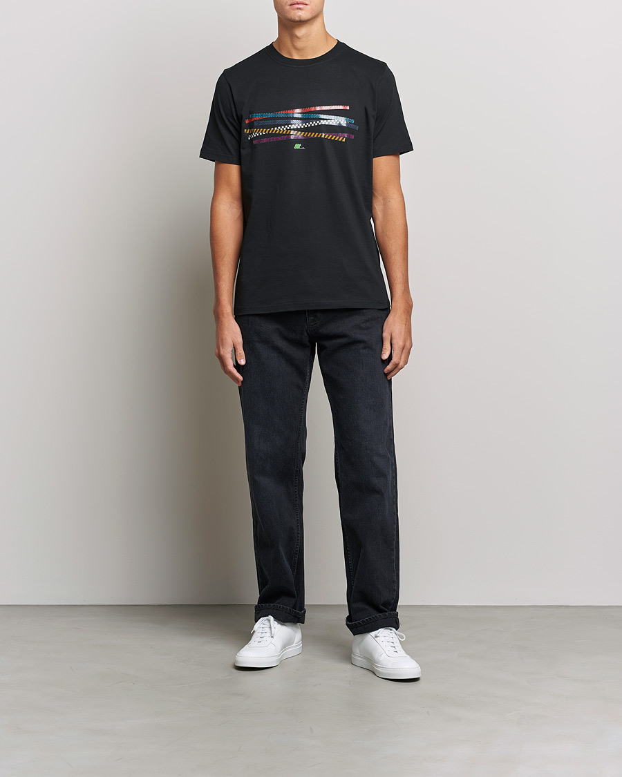 Herre | T-Shirts | PS Paul Smith | Tapes Cotton T-Shirt Black