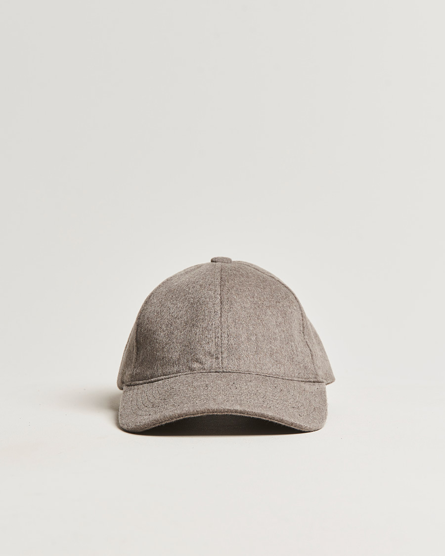 Herr | Accessoarer | Varsity Headwear | Cashmere Soft Front Baseball Cap Marble Beige