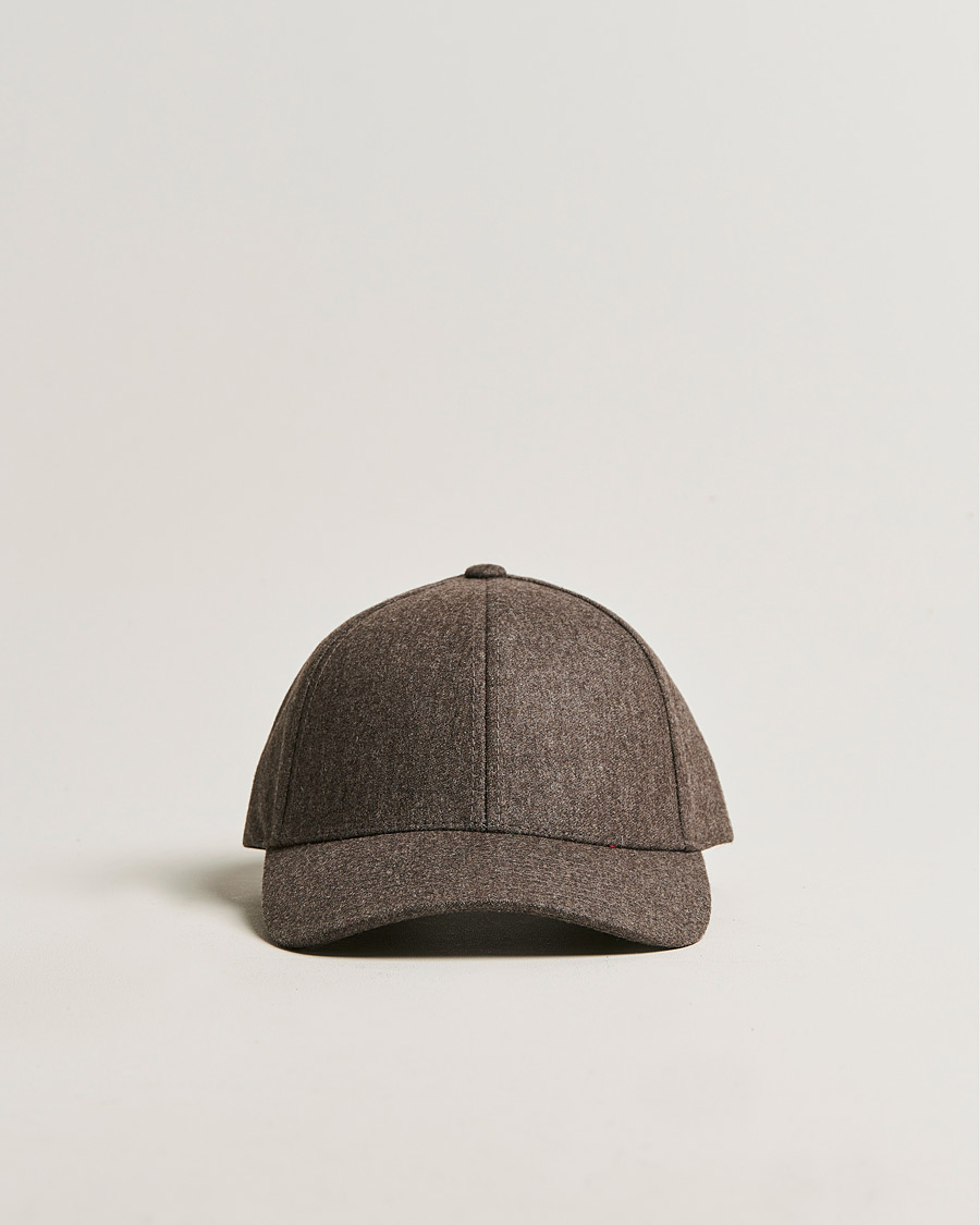 Herre | Hatter og capser | Varsity Headwear | Flannel Baseball Cap Taupe Brown