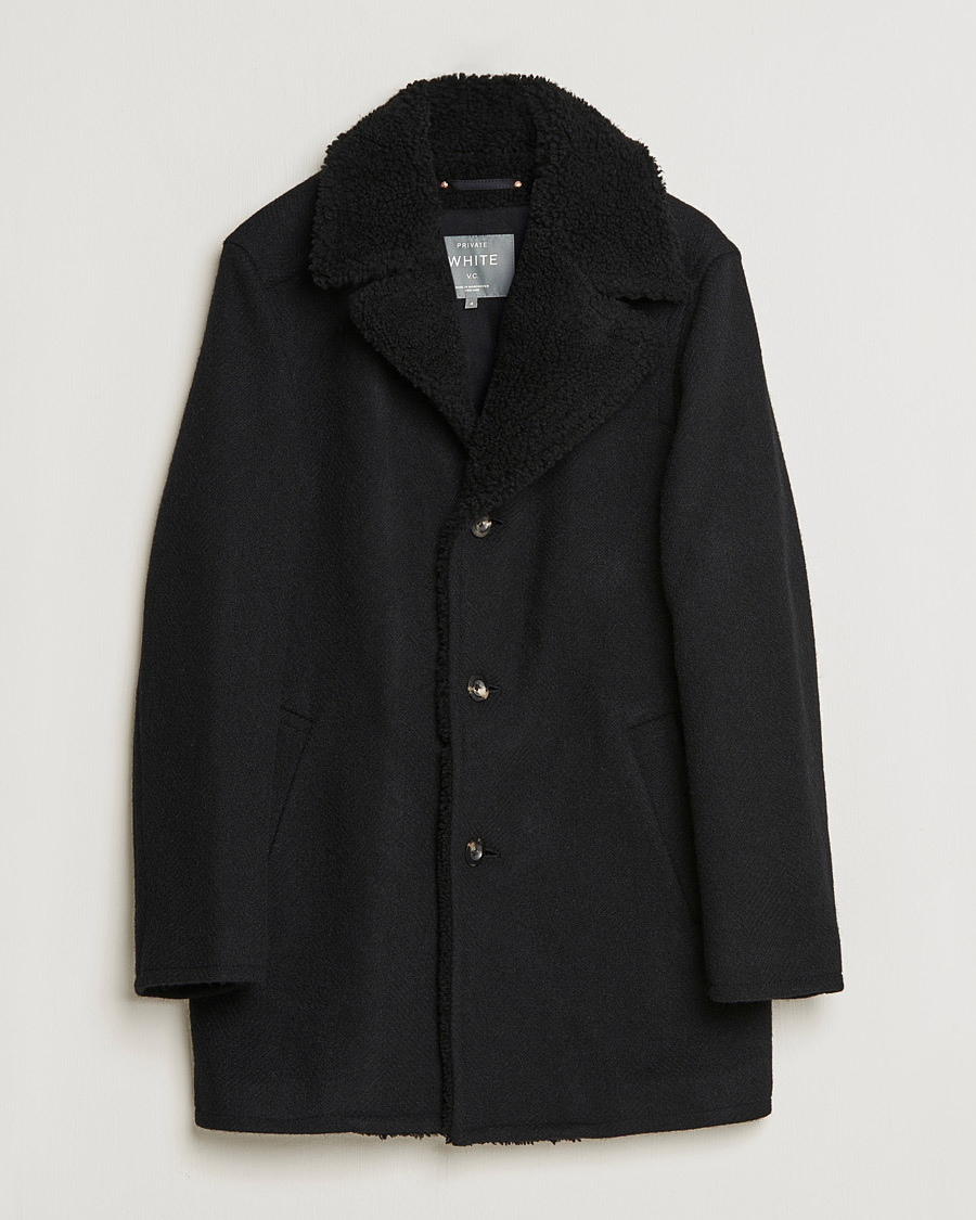 Herre | Jakker | Private White V.C. | The Shearling Car Coat Navy
