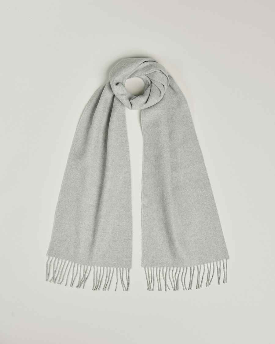 Herre | | Begg & Co | Vier Lambswool/Cashmere Solid Scarf Silver