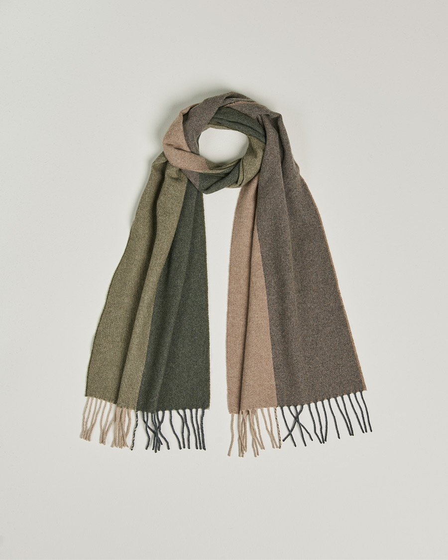 Herre | Begg & Co Brook Recycled Cashmere/Merino Scarf Dark Olive | Begg & Co | Brook Recycled Cashmere/Merino Scarf Dark Olive