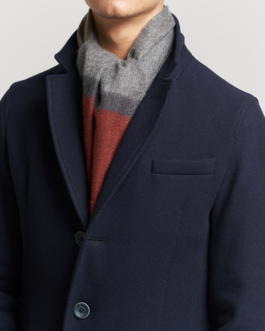 Herre |  | Begg & Co | Arran Boarder Cashmere Scarf Derby Brick