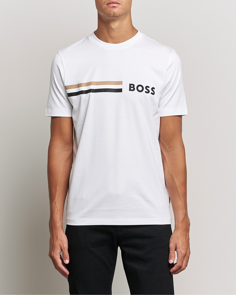Herre | | BOSS | Tessler Logo Crew Neck Tee White
