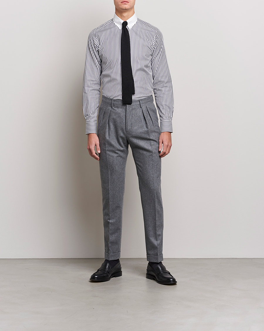 Herre | Formelle | Beams F | Tab Collar Dress Shirt Grey/White