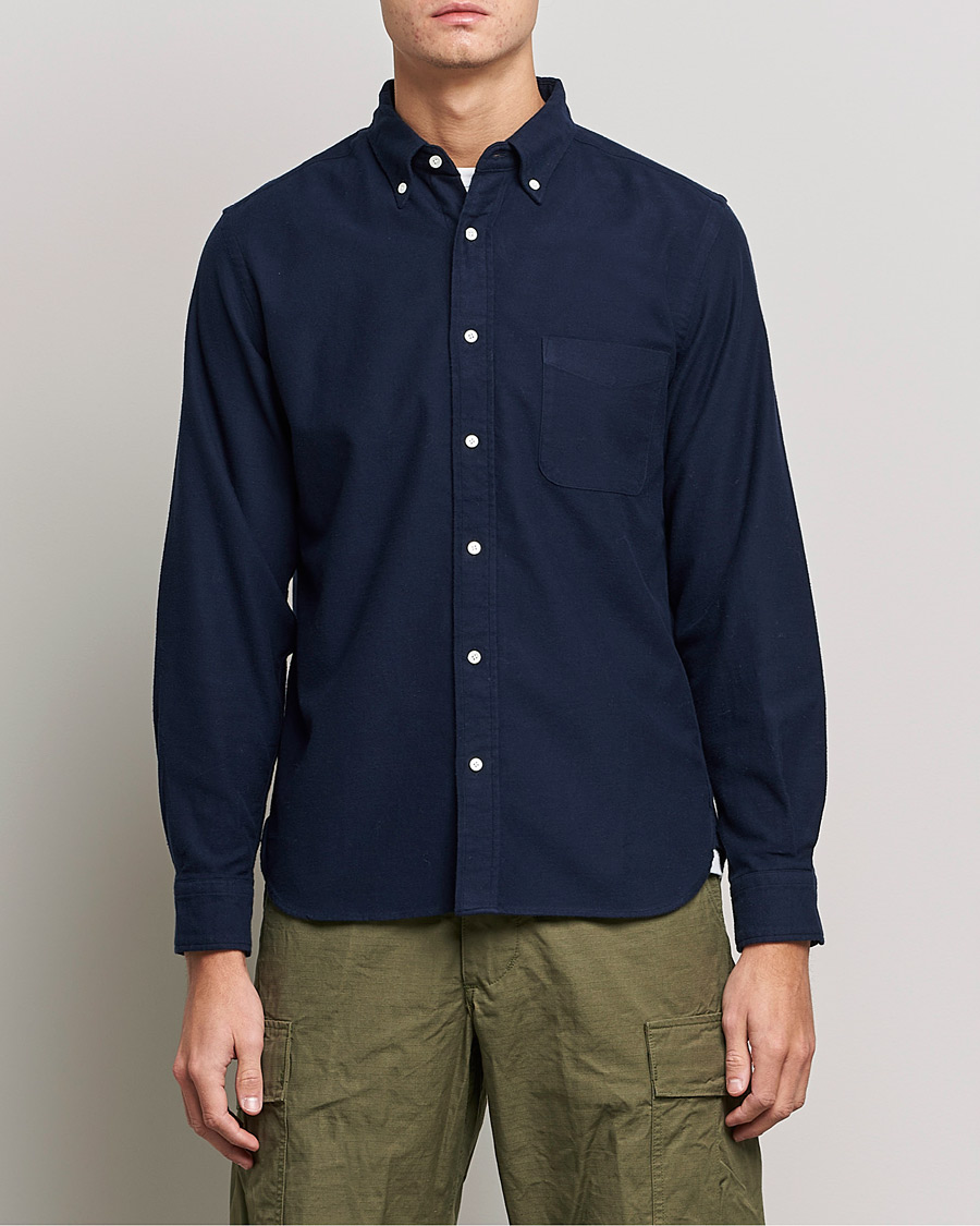 Herre | Japanese Department | BEAMS PLUS | Flannel Button Down Shirt Navy