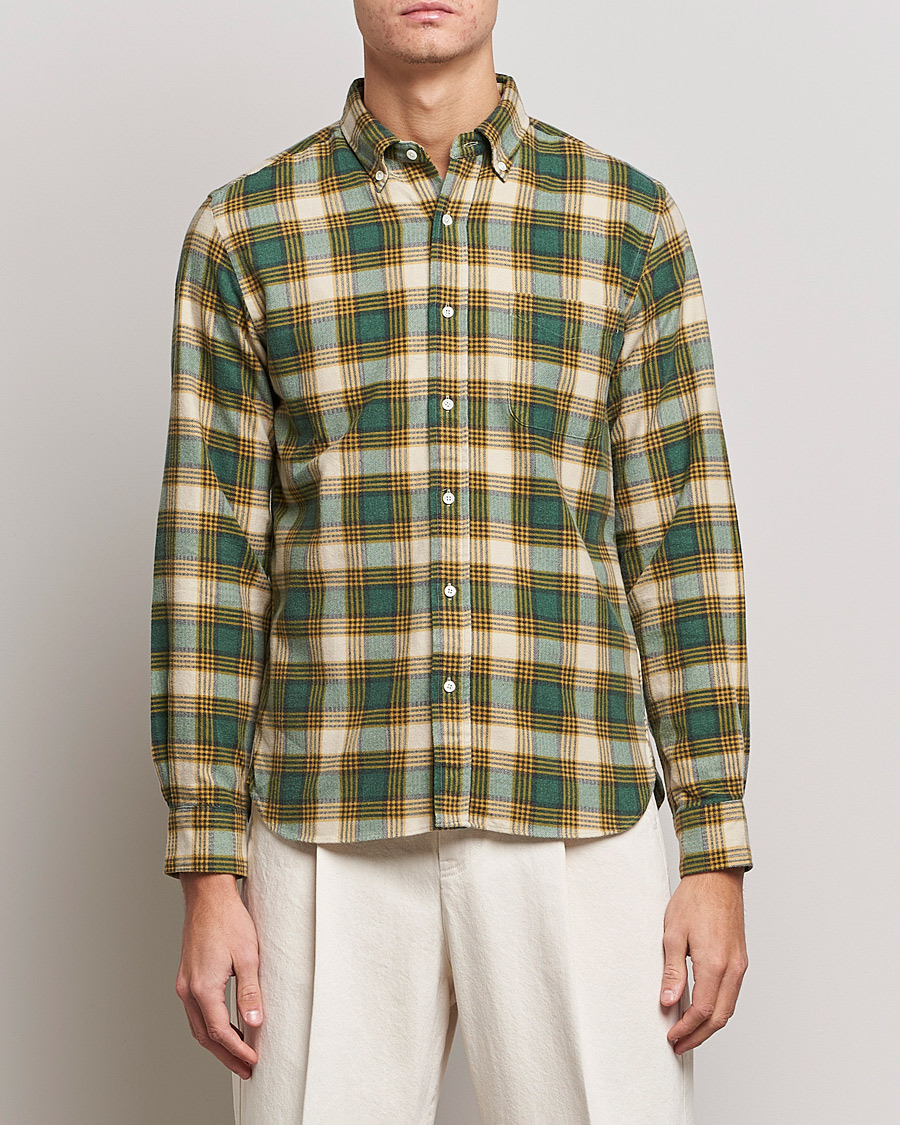 Herre | Skjorter | BEAMS PLUS | Flannel Button Down Shirt Green Check
