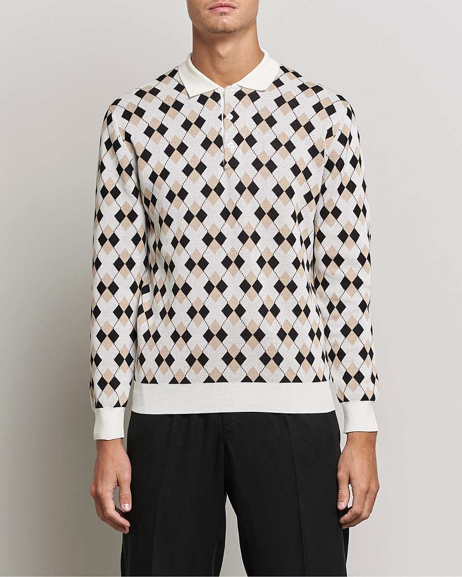 Herre | Gensere | BEAMS PLUS | Argyle Knitted Polo Off White